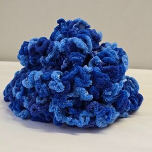 Handmade Women’s Ruffle‎ Scarf Blue Chenille